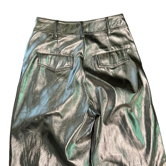 Line & Dot TINSLEY PANTS Silver Metallic Faux Leather Size Small New with Tags - Picture 3 of 9
